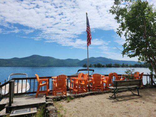 beach chairs overlooking lake